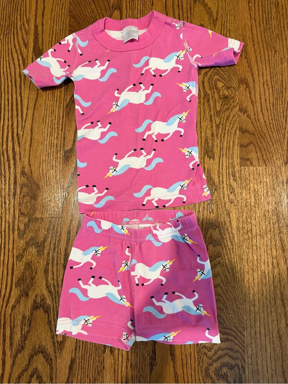 Hanna Andersson Pink Unicorn Short Pajama Set, Sz 3